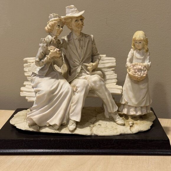Other - Vintage 1984 Sculpture Couple On Bench w/ Flower Girl